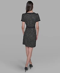 Karl Lagerfeld Paris Women's Crew Neck Sheath Dress