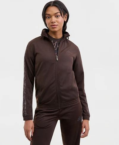 adidas Women's Three Stripes Leopard Print Track Jacket