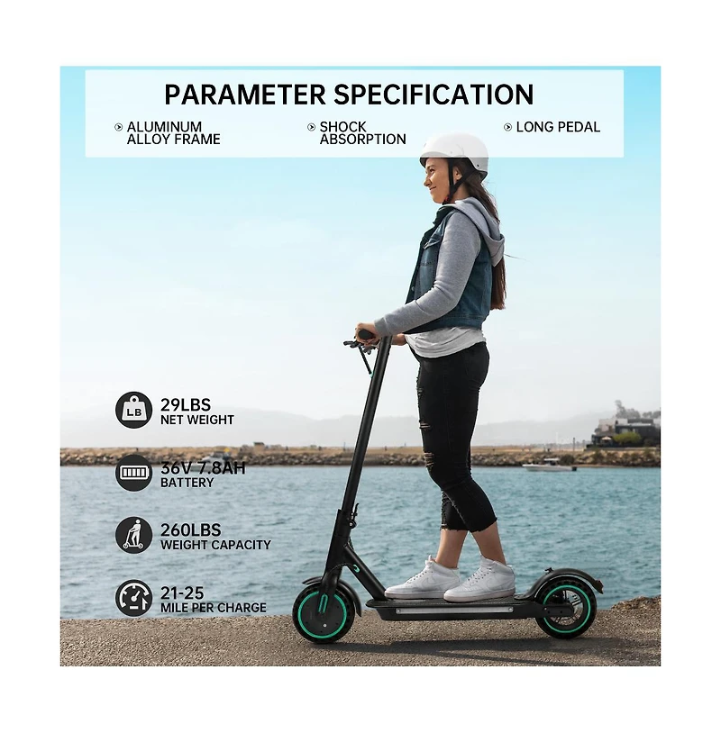 Artudatech 8.5-inch folding electric scooter with app, 350W, 35km range, 30km/h city commuting with lights