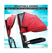 Artudatech 20 inches Pet Dog Cart Tricycle Shopping Three Wheel Tricycle with Sunshade