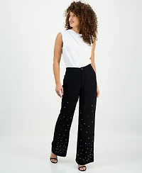 I.n.c. International Concepts Petite Embellished High-Rise Wide-Leg Pants, Macy's Exclusive