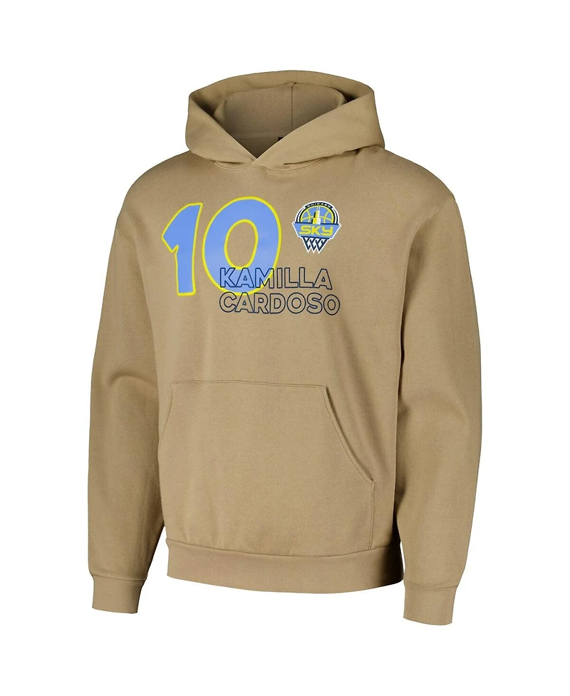 Round21 Men's and Women's Kamilla Cardoso Tan Chicago Sky Player Pullover Hoodie