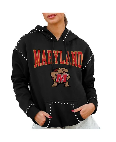 Gameday Couture Women's Black Maryland Terrapins Studded Pullover Hoodie