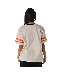 The Wild Collective Women's Cream Cincinnati Bengals Vintage Drop Shoulder Oversized Boyfriend T-Shirt