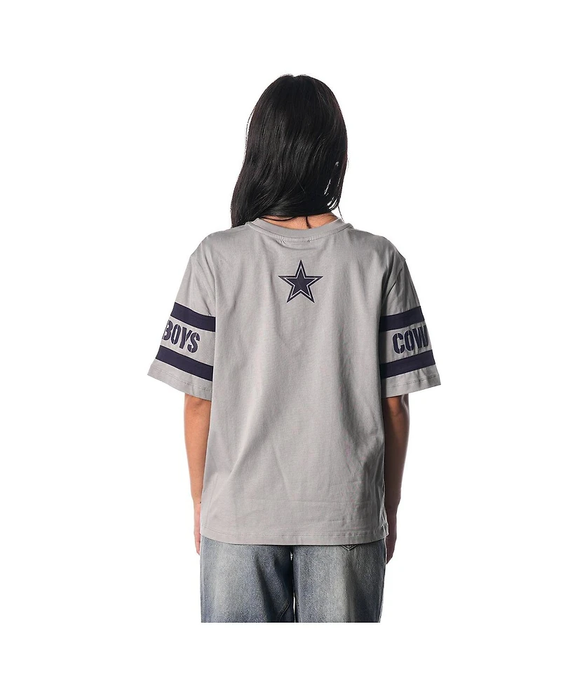The Wild Collective Women's Black Dallas Cowboys Drop Shoulder T-Shirt