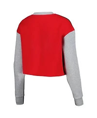 Hype and Vice Women's Black Georgia Bulldogs Color block Rookie Crew Pullover Sweatshirt