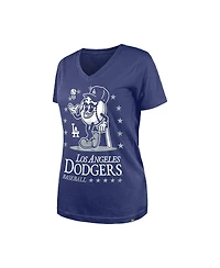 New Era Women's Royal Los Angeles Dodgers Little Miss 2 V-Neck T-Shirt