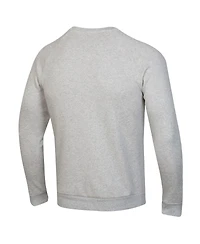 Under Armour Men's Gray Notre Dame Fighting Irish Leprechaun Rival Raglan Fleece Crew Neck Sweatshirt