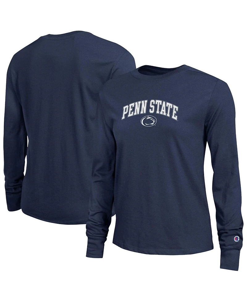Champion Women's Navy Penn State Nittany Lions Arch Over Logo Long Sleeve T-Shirt
