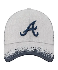 New Era Men's Gray Atlanta Braves Visor Paint Splatter 39THIRTY Flex Hat