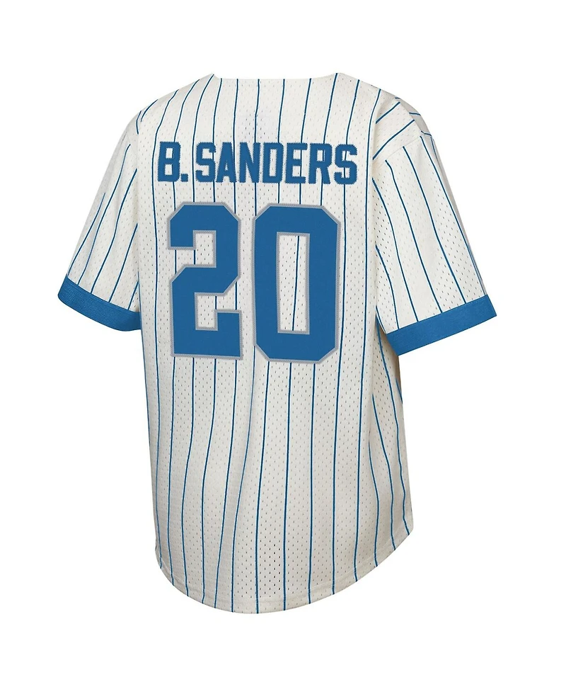 Mitchell & Ness Big Boys and Girls Barry Sanders Cream Detroit Lions Retired Player Name Number Baseball Jersey
