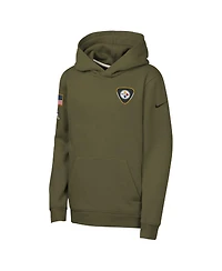 Nike Big Boys and Girls Olive Pittsburgh Steelers 2025 Salute to Service Club Fleece Hoodie