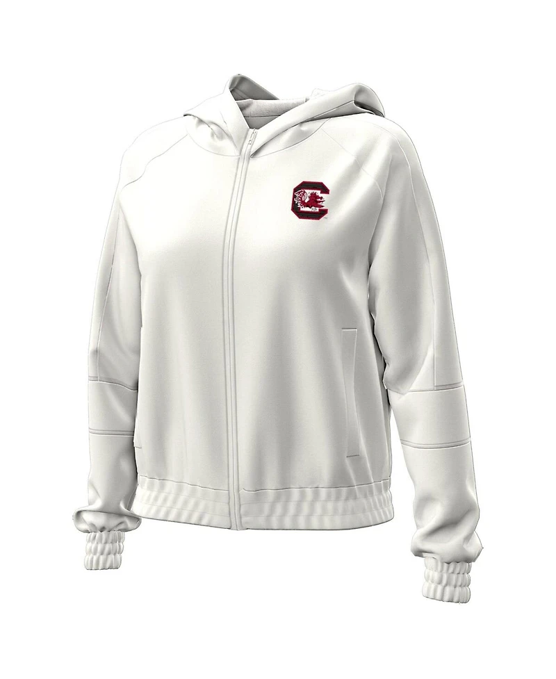 Under Armour Women's Natural South Carolina Gamecocks Gameday Rival Fleece Full-Zip Cropped Hoodie