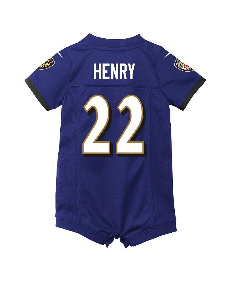 Nike Baby Boys and Girls Derrick Henry Purple Baltimore Ravens Game Romper Jersey