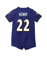 Nike Baby Boys and Girls Derrick Henry Purple Baltimore Ravens Game Romper Jersey
