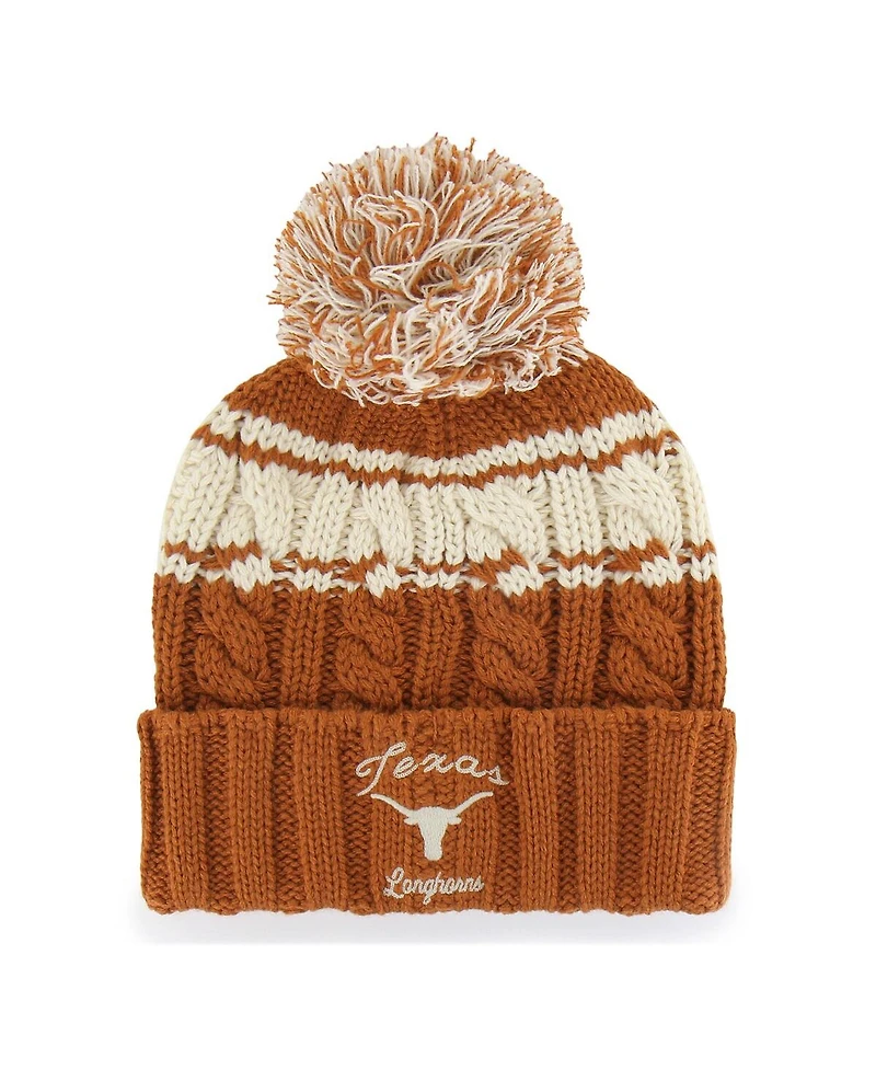 '47 Brand Women's Texas Orange Texas Longhorns Emma Cuffed with Pom Knit Hat