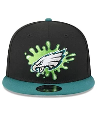 New Era Men's Black/Midnight Green Philadelphia Eagles Nickelodeon Slime 9FIFTY Snapback Hat