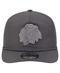 New Era Men's Graphite Chicago Blackhawks Tonal Rope 19TWENTY Adjustable Hat