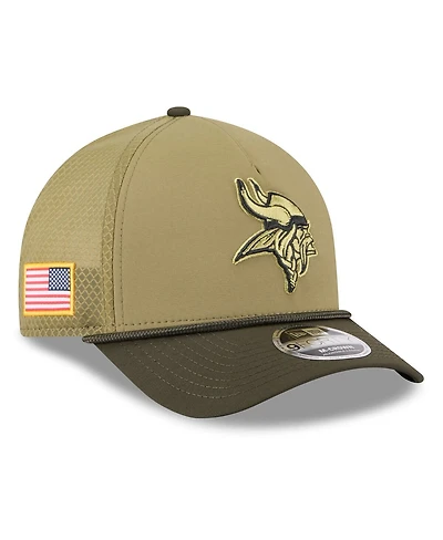 New Era Big Boys and Girls Green/Dark Green Minnesota Vikings 2025 Salute to Service 9FORTY A-Frame Adjustable Hat