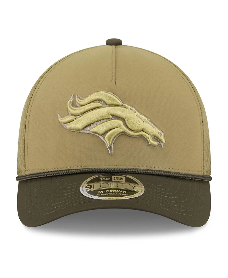New Era Men's Green Denver Broncos 2025 Salute to Service 9FORTY A-Frame M-Crown Adjustable Hat