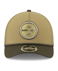 New Era Men's Green Pittsburgh Steelers 2025 Salute to Service 9FORTY A-Frame M-Crown Adjustable Hat