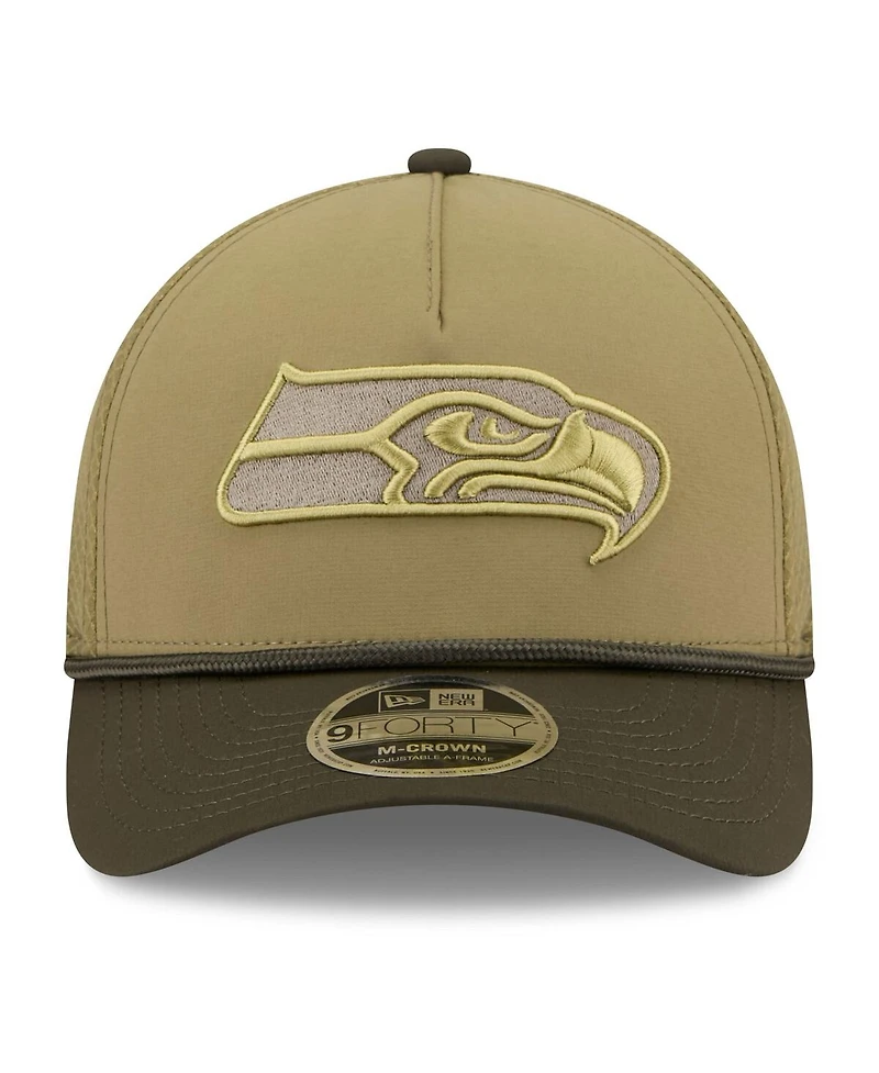 New Era Men's Green Seattle Seahawks 2025 Salute to Service 9FORTY A-Frame M-Crown Adjustable Hat
