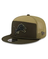 New Era Men's Dark Green Detroit Lions 2025 Salute to Service Split Panel 9FIFTY Snapback Hat