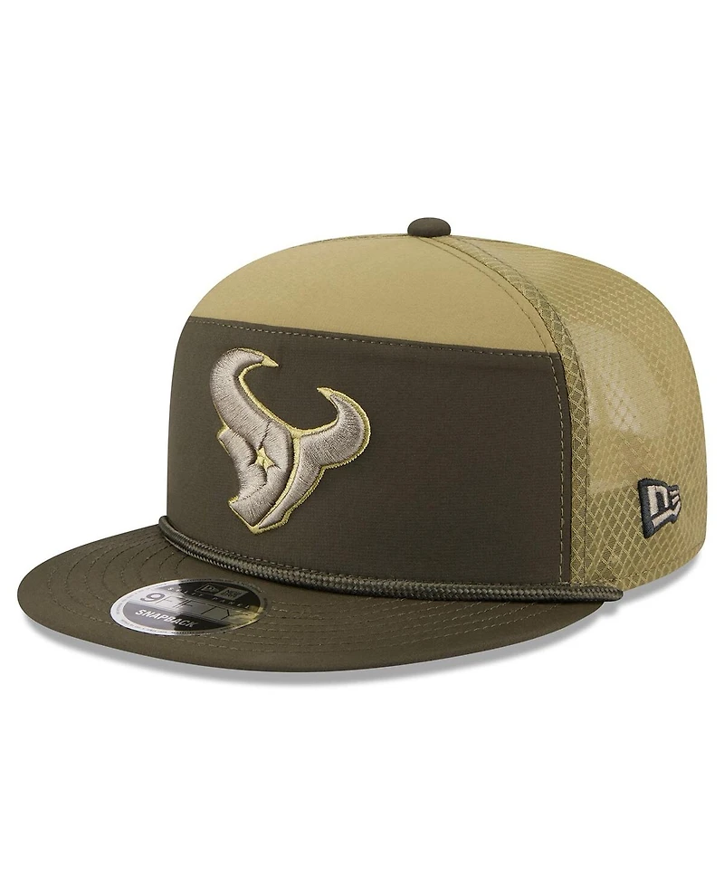 New Era Men's Dark Green Houston Texans 2025 Salute to Service Split Panel 9FIFTY Snapback Hat