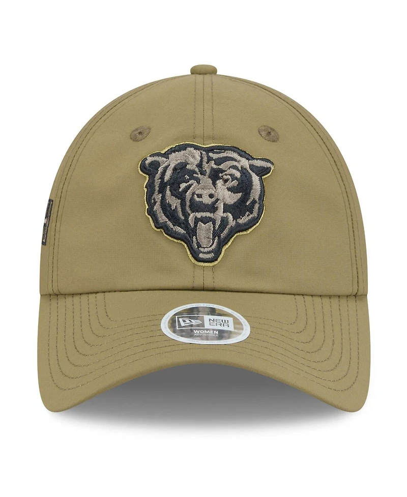 New Era Women's Green Chicago Bears 2025 Salute to Service Pony Tail Adjustable Hat