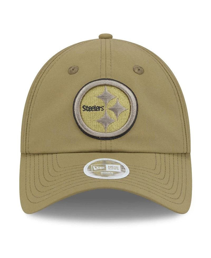 New Era Women's Green Pittsburgh Steelers 2025 Salute to Service Pony Tail Adjustable Hat