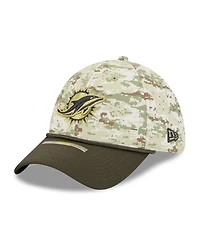 New Era Men's Camo/Dark Green/Dark Green Miami Dolphins 2025 Salute to Service 39THIRTY Flex Hat