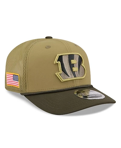 New Era Men's Green/Dark Green Cincinnati Bengals 2025 Salute to Service 9SEVENTY Adjustable Hat