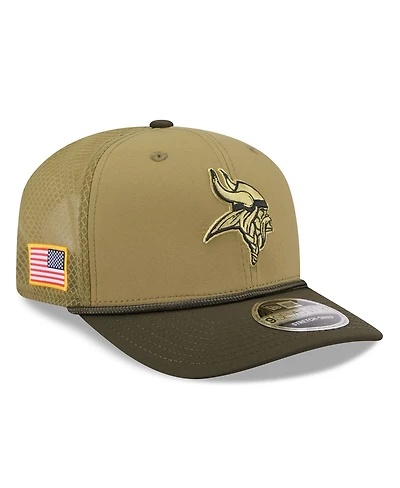 New Era Men's Green/Dark Green Minnesota Vikings 2025 Salute to Service 9SEVENTY Adjustable Hat