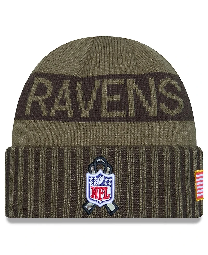 New Era Men's Dark Green Baltimore Ravens 2025 Salute to Service Cuffed Knit Hat