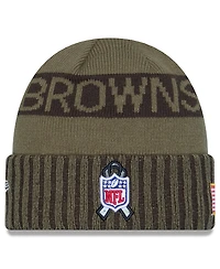 New Era Men's Dark Green Cleveland Browns 2025 Salute to Service Cuffed Knit Hat
