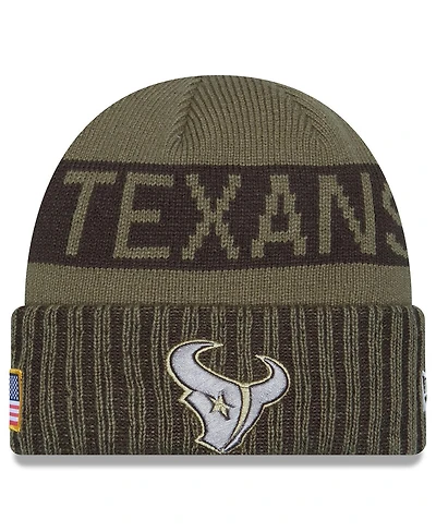 New Era Men's Dark Green Houston Texans 2025 Salute to Service Cuffed Knit Hat