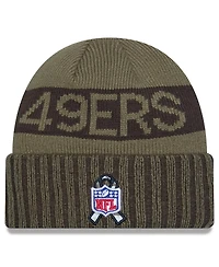 New Era Men's Dark Green San Francisco 49ers 2025 Salute to Service Cuffed Knit Hat