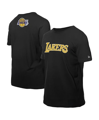 New Era Men's Black Los Angeles Lakers Premium Wordmark T-Shirt