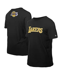 New Era Men's Black Los Angeles Lakers Premium Wordmark T-Shirt