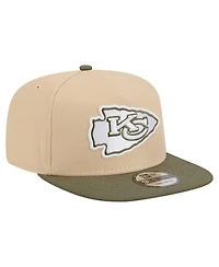 New Era Men's Light Beige/Olive Kansas City Chiefs Color Pack A-Frame 9FIFTY Snapback Hat
