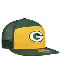 New Era Men's Gold/Green Bay Packers Outdoor Split Panel 9FIFTY Snapback Hat