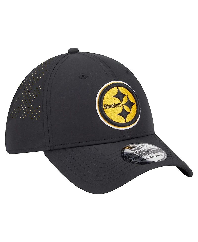 New Era Men's Black Pittsburgh Steelers Night 39THIRTY Flex Hat