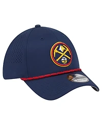 New Era Men's Navy Denver Nuggets Featherweight Poly Rope Flex 39Thirty Hat