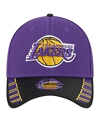 New Era Men's Purple Los Angeles Lakers Visor Hit 39THIRTY Flex Hat