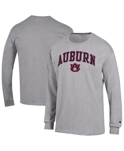 Champion Men's Heather Gray Auburn Tigers Basic Arch Long Sleeve T-Shirt