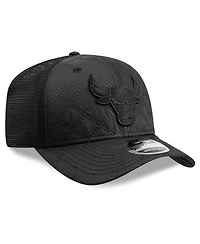 New Era Men's Black Chicago Bulls Quilted Nylon 9SEVENTY Trucker Adjustable Hat