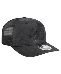 New Era Men's Black Orlando Magic Quilted Nylon 9SEVENTY Trucker Adjustable Hat