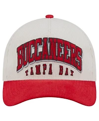 New Era Men's Cream/Red Tampa Bay Buccaneers Two-Tone Sided Corduroy 9FORTY A-Frame Adjustable Hat