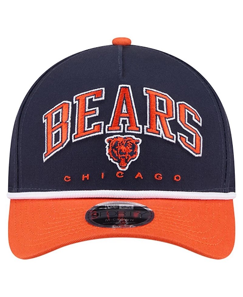 New Era Men's Navy Chicago Bears Bear Arch 9FORTY A-Frame Adjustable Hat