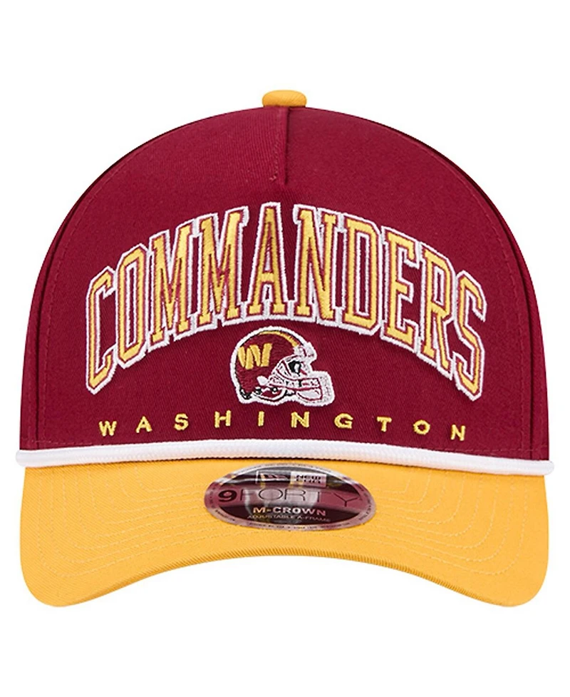 New Era Men's Burgundy Washington Commanders Arch 9FORTY A-Frame Adjustable Hat